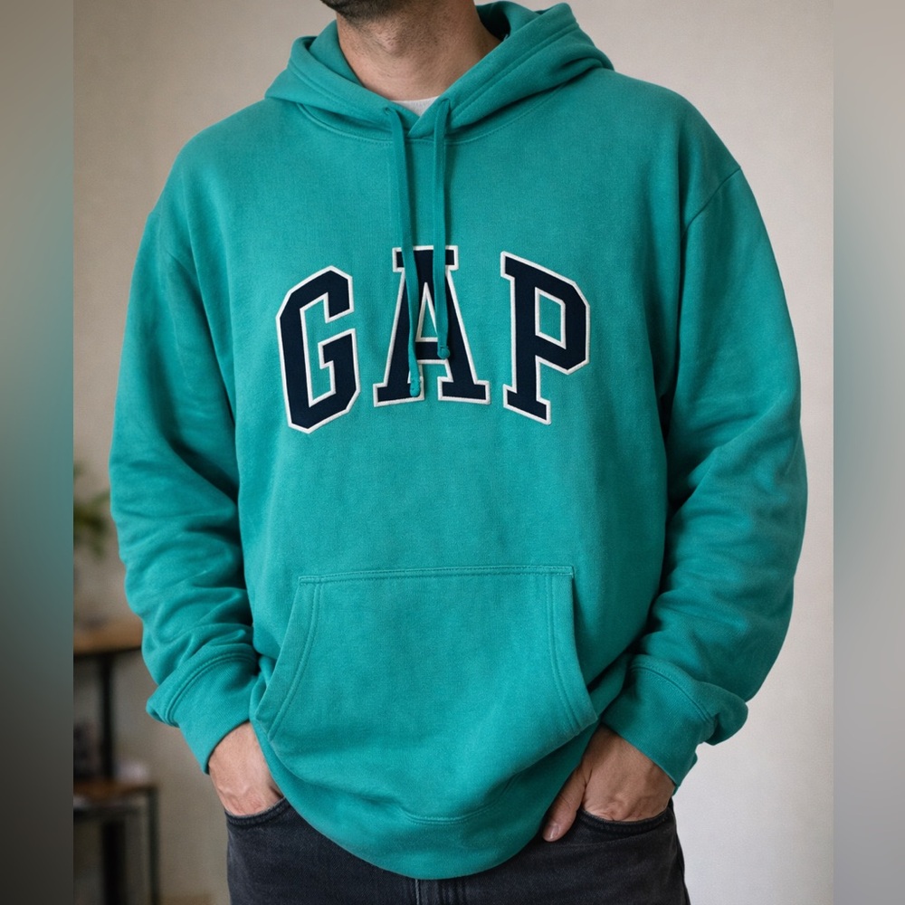GAP Men's Vibrant Green Hoodie